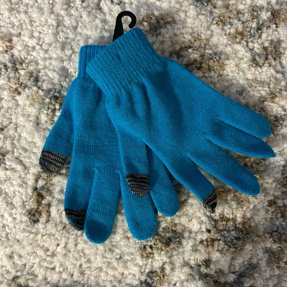 OSFA Emoji Beenie and Teal Touch Screen Compatible Gloves - Picture 4 of 4